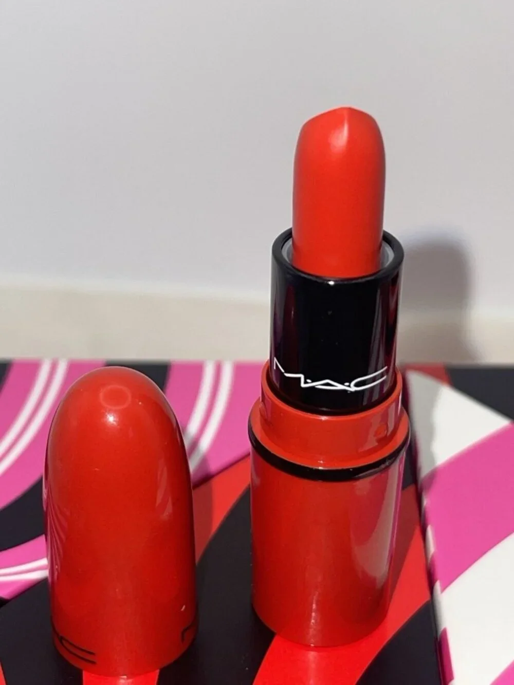 MAC Mini Lipstick Lady Danger Matte A31 Bold Orange Red Travel New NO BOX